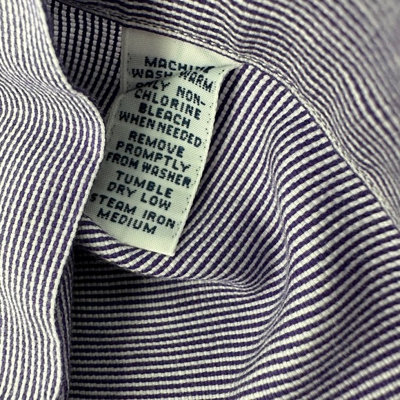 Ralph Lauren VINTAGE Mens 16/34 Yarmouth Purple Stripe Button Down Shirt - Picture 10 of 10